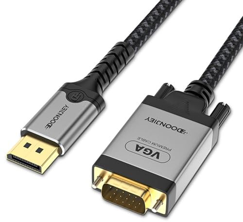 La Brodée DisplayPort to VGA Cable, DP to VGA 1080P Gold-Plated Adapter DP Port Male to Male Converter Compatible with PC, Laptop, Monitor, Projector, Desktop(2M)