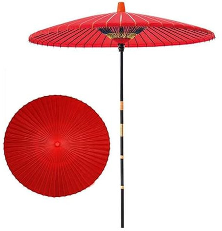 WATAOW Ombrello di Carta Oleata Tailandese |Parasole Protezione UV E Impermeabile | Ombrellone di bambù Adatto per Mercato, Giardino, Cortile(1.5m/4.9ft)