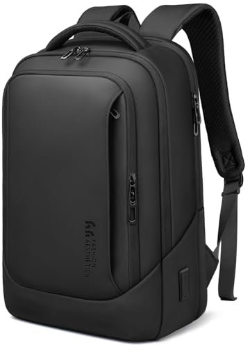 Laptop Business Rucksack Herren mit 17,3 Zoll laptopfach mit USB-Ladeanschluss Diebstahlsicher Handgepäck Tagesrucksack Wasserabweisende Multifunktion Laptoptasche für Arbeit Schule Reisen-Schwarz