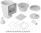 Kissmii Skimmer universel pour piscines hors-sol - Kit d'accessoires de skimmer - Largeur d'ouverture 6 - Compatible avec toutes les découpes murales de piscine standard