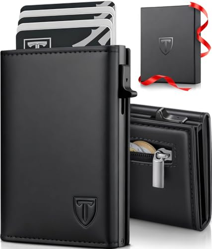 TENBST Smart Wallet 3.0 | Portmonee Herren Leder mit Magnetverschluss | Ultradünnes Slim Wallet & Kartenetui | RFID Blockierend | Minimalistische Geldbörse Herren für Alle Karten