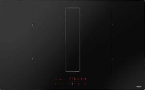 Elica PRF0202499, Piano cottura a induzione con cappa aspirante integrata NIKOLATESLA FIT XL RAW BR/A/83, Black