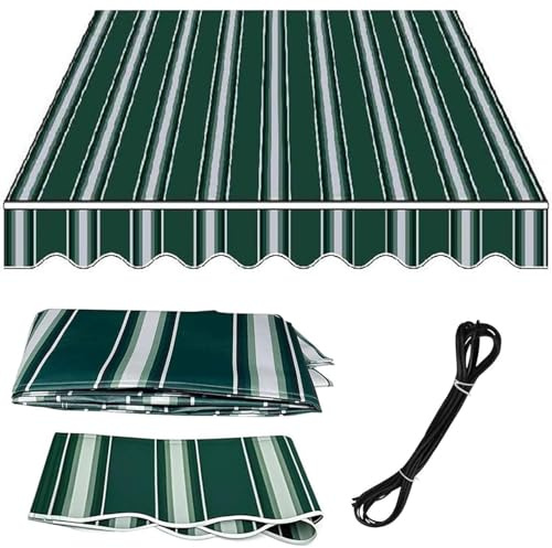 Tessuto di Ricambio per Tenda da Sole Retrattile Manuale da 11'x 8' Copertura per Tettoia in Poliestere 100% Tenda da Sole Impermeabile Copertura per Tenda da Sole per Pati(Size:22.9x10ft,Color:Blu)