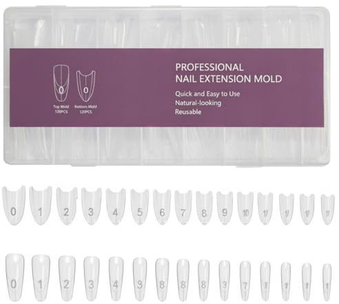 240 Pezzi Nail Tips in Forma Ovale – Dual Forms per Ricostruzione Unghie con Gel e Polygel, Schablonen Trasparenti per Unghie Forti e Naturali, Facili per Anfänger