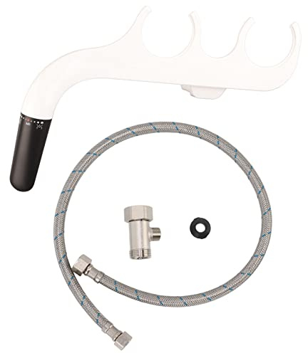 Mtlavishness Accesorio de inodoro para bidé ultradelgado Bidé con rociador de agua de doble boquilla no eléctrico con accesorio de bidé higiénico en T de cobre de 7/8 para lavado