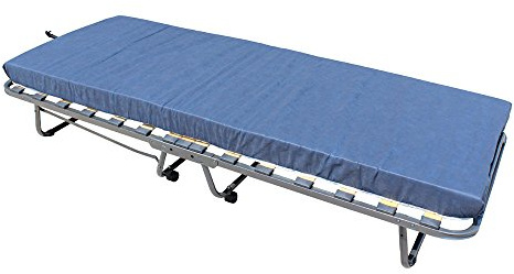 Letto per ospiti - Brandina pieghevole completa con materasso, rete a doghe e telo per copertura. 80x200 cm