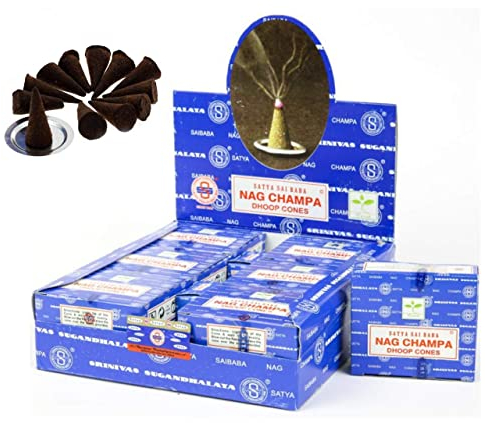 Satya Nag Champa Incense Cones, 12 Cones x 12 Packs