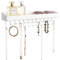 JackCubeDesign Hanging Jewellery Organiser Necklace Hanger Bracelet Holder Wall Mount Necklace Organiser with 23 Hooks(White, 36.5 x 7.5 x 9.8 cm, Unseparated) - :MK208C