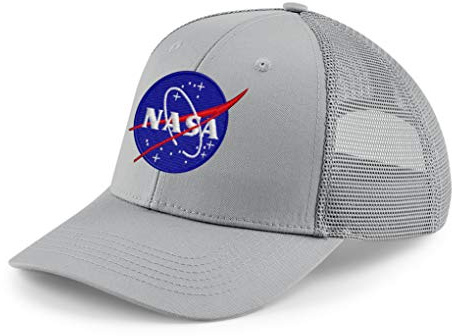 MyShirt Gorra con logotipo de la NASA, gorra de camionero, gorra de camionero (gris claro)