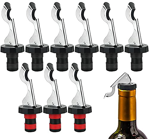 ZDNT 9 Pcs Flasche Stopper mit Hebel,Flaschenverschluß Weinverschlüsse mit Korkenzieher Wein Stopfen für Bier, Wein, Champagner
