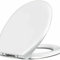 WC Sitz, Premium Toilettensitz, Toilettendeckel, wc deckel mit Absenkautomatik, Antibakteriell Klodeckel aus Duroplast, O Form Toilettensitz klobrille wc brille, modern Design, Weiss