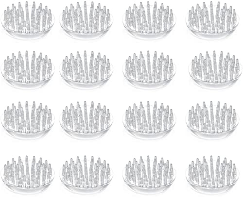 WANGCL Set of 16 Round Spiked Carpet Protectors, Floor Saver Pads, Sofa Saver, Clear Castor Cups, Non-Slip Furniture Pads, Floor Protectors