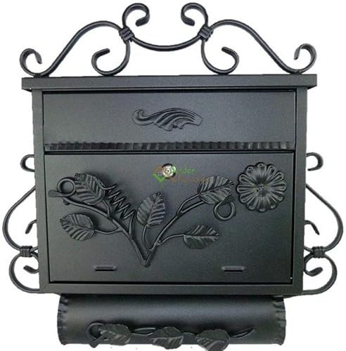 Garden Paradies Handmade Briefkasten mit Zeitungsrolle Zaunbriefkasten Wandbriefkasten mit Zeitungsfach