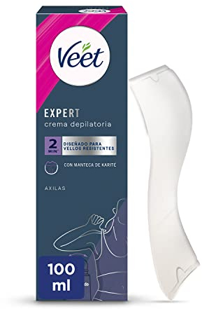 Veet Expert Haarentfernungscreme für Damen mit Roll-On Applikator, mit Shea-Matteca, 100 ml
