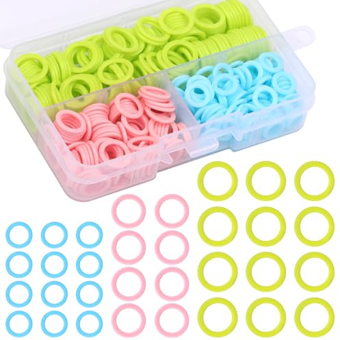SUVSOON 380 Pcs Stitch Markers Crochet, Colorful Stitch Markers Rings