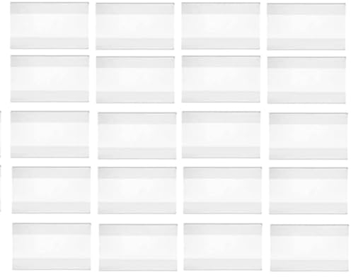 Wanfoou 20 Stück Acryl Etikettenhalter, 8 x 5 cm Transparent Preisschild Etikettenhalter,Regal Tag-Halter,für Supermarkt Bücherregal Schule