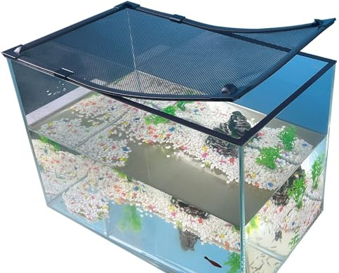 RODENET Cubierta magnética para pecera, Tapa de Malla Superior Cortada a Cualquier tamaño, ventilación Transparente, Cubierta antisaltos para Acuario (99 x 48 cm)