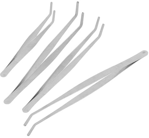 CIYODO Juego De 4 Pinzas Para Suculentas y Jardinería, Acero Inoxidable, Puntas Dentadas, Mango Largo y Ergonómico, 14-25 Cm, Herramienta Precisa Para Plantas y Decoración De Jardín