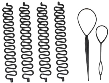 KGDUYC 6pcs Strumento per Treccia per La Coda, Intrecciare i Capelli delle Donne Laccio Fermacapelli, Accessori per Acconciature per La Coda, Francese Twister per Capelli per Trecce Eleganti