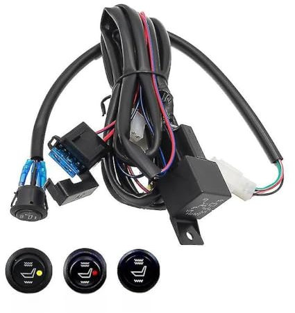 Cuscino riscaldante universale per sedile auto, 12 V, in carbonio, con impostazioni alta/bassa, per l'inverno, adatto per auto, SUV, camion (bianco)