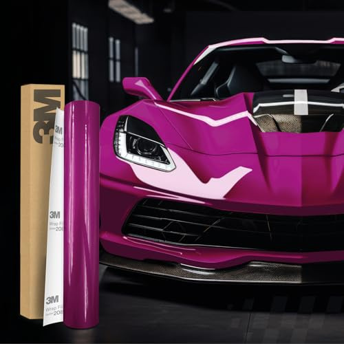 Lámina Car Wrapping 3M 2080 30 x 152 cm autoadhesiva para coche, motocicleta, barco, protector de pintura 3D con canales de aire para laminar (G348 Gloss Fierce Fuchsia)