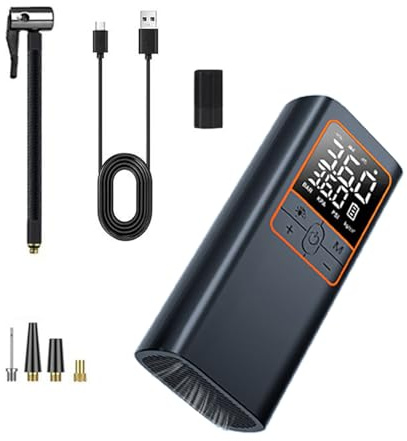 Inflador de neumáticos inalámbrico, compresor de aire, bombas de aire con luz LED, inflador de neumáticos recargable tipo C para coche, bicicleta, motocicleta, recargable