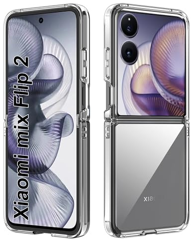 Heioloo Funda para Xiaomi Mix Flip 2 Carcasa Protectora Transparent Hard PC Back Resistente a los Arañazos Antigolpes Funda, Protección contra Caídas