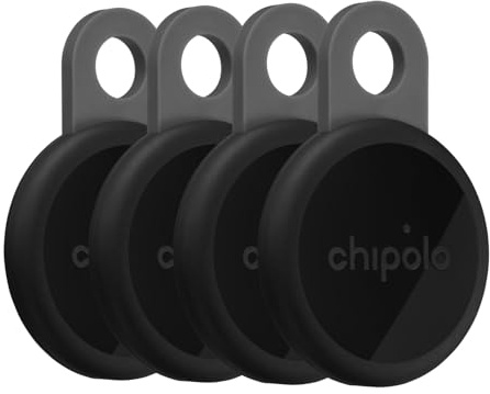 Chipolo LOOP – Laddningsbar Bluetooth-spårare för nycklar och väskor | Funkar med Apples Hitta min eller Googles Find Hub, Ring din mobil och Varningar utanför räckvidden för Android - 4 pack