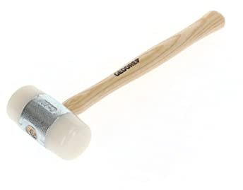 GEDORE Martillo de Nylon con empuñadura de madera, Martillo de cuero, 60 mm de diámetro, Martillo con mango de madera de fresno, Herramienta, Forjado, 225 E-60