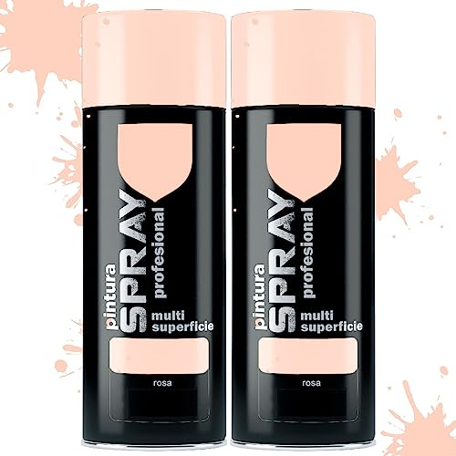 various Pintura Spray Rosa de 400 ml Adecuado para las Superficies de Metal, Madera y Plástico Pack de 2 Unidad