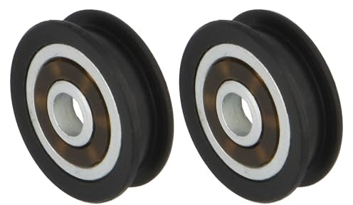 Amig - Roulements Moustiquaire | Lot de 2 Unités | Ø 23 mm | Roulement à Billes avec Rainure de Guidage | À Installer sur les Fenêtres Coulissantes Anti-Moustiques | Polyamide Noir