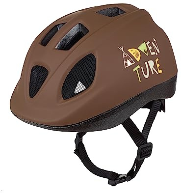 POLISPORT 8740300049 - Casco XS Kids Adventure Bicicleta para Niños Ajustable (46-53cm) con certificación CE para Ciclismo Monopatín Patinaje en Color Marrón