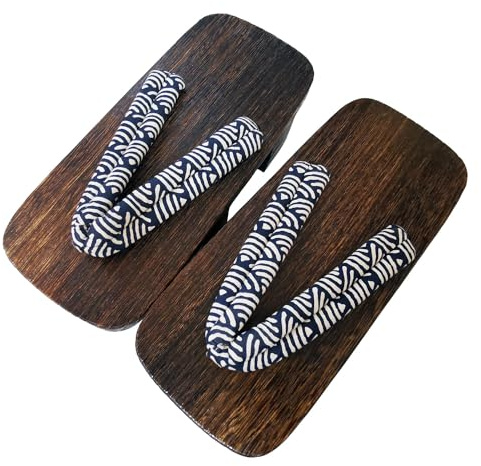 Rubruan Sabots japonais - Sandales en bois - Pantoufles traditionnelles en bois Geta - Chaussures d'été - Pantoufles pour cosplay - Samouraï Kimono - Accessoires antidérapants - Tongs pour homme et
