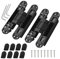 Hidden Hinges, 2 Pack Cross Hinge Zinc Alloy 180 Degrees Adjustable Invisible for Wooden and Folding Doors (Black)
