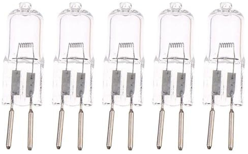 DLEDMOP Bombilla Halogena G6.35 Bombillas halógenas 12 voltios 50 vatios 2 pines GY6.35 Bombilla base de repuesto T4 Bombilla tubular tipo JC 2700K blanco cálido 20W 5PCS