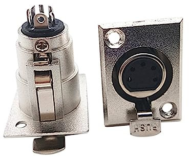 MAJORMENCH 2 Pezzi Jack Femmina Xlr a 5 Pin Per Montaggio Su Telaio Connettore Audio Per Pannello Altoparlante Design Compatto e Facile Installazione