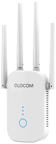 QLOCOM 2025 Nuevo Amplificador Señal WiFi 1200Mbps, Repetidor WiFi Doble Banda 5GHz y 2.4GHz con WPS, Amplificador WiFi Largo Alcance Compatible con Todos los Routers
