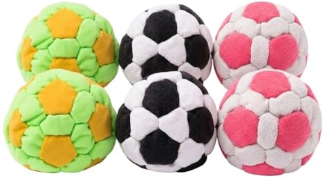 Aundhegrtt de Footbag en Peluche Multicolores - 6 Pièces - Jouet de Sport en Plein Air pour Soulagement du Stress, Balle en Sable.