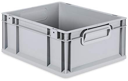 aidB Eurobox NextGen Grip, 400x300x170 mm, Griffe geschlossen, robuste Plastikbox aus Kunststoff mit ergonomischen Griffen, stapelbare Kunststoffkiste, ideal für die Industrie, 1St.