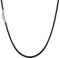 U7 schwarz Lederkette 2mm/45cm geflochtene Wachsschur Kette für Männer Frauen mit Edelstahl Verschluss Simpel Unisex Collier Schmuck für Party Alltagsleben