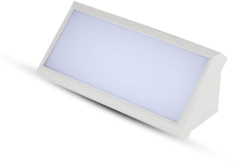 V-TAC VT-8054 LED rektangulär vägglampa 12 W färg vit vinkel utomhus IP65 naturligt vitt ljus 4000k SKU 6814
