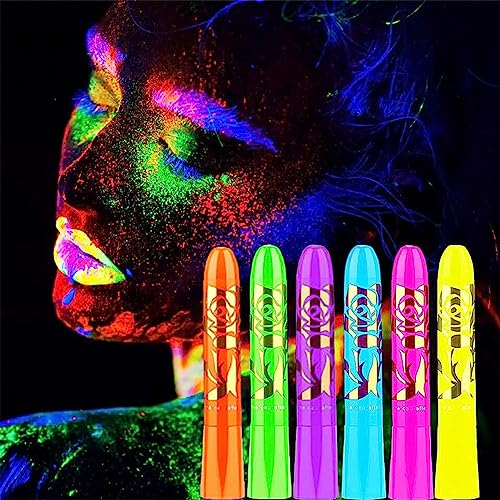 UV Bodypainting Farben Gesichtsfarbe Kinderschminken UV Körperfarben Neon Körperfarben Body Painting Kinderschminke Set Gesichtsbemalung Kinder UV Bodypainting Schminke Face Paint für Halloween Ostern