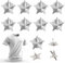 Badge Étoile,Étoile Badge Épinglette,12 pièces Étoile Insigne Épinglettes,Étoile Badge Épinglette Pentagramme,Broche Étoile en Métal,Épingle en Étoile