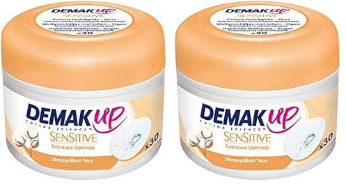 Demak'Up Sensitive - Disques Pré-imprégnés, 30 cotons (Lot de 2)
