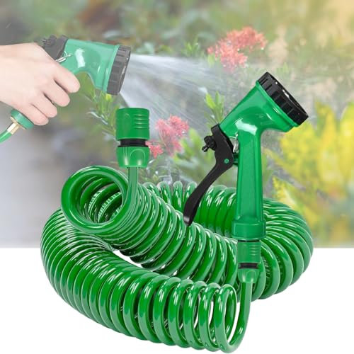 Spiralschlauch Garten Set,7.5m/10m/20m Spiralschlauch Wasser, Dehnbarer Garden Hose Schlauch für Gartenbewässerung, Flexibler Wasserschlauch