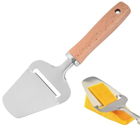 Affettatrice per formaggio – Taglierina in acciaio inox, pianificatore leggero | Utensili da cucina non stick, utensili da cucina palmare con finitura argentata per decorazione torte, porzione di