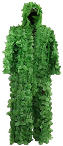 Ghillie-dräkt för män – grön skogskamouflage för tysta rörelser, skogsutrustning | Gilly-Suit för djurfotografering, fågelskådning, halloween, barns hemliga rum,