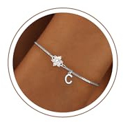 SLOONG Mädchen Geschenke für 5 6 7 8 9 10 11 12 Jahre, Armband Damen Silber Armband mit Buchstaben C Armkette Personalisiert Armbänder Jewelry SilberSchmuck Weihnachtsgeschenke für Kinder