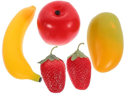 TOBBOMEY Instrument de Percussion Shaker à Fruits pour Garçon et Filles, 5 Pièces, Plastique Abs Solide, Éveil Musical Précoce, Jouet Éducatif pour Éveil du Rythme et Jeu Sensoriel