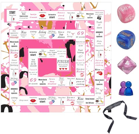Rosafinal Sex Games for Couple - Romantic Couple Board Games for Date Night Sex Games for Couples Sex Dice Game Sexy Board Games for Couples Sex Board Game for 2 Players